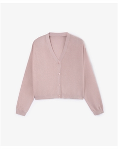 Кардиган из тонкой пряжи с добавлением люрекса розовый Glvr