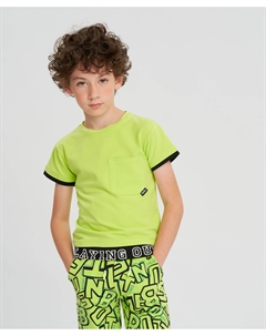 Футболка с эффектным дизайном салатовая для мальчика Button blue