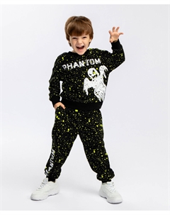 Брюки с принтом черные Button blue