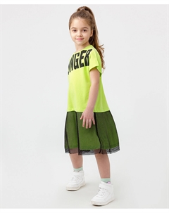 Платье с коротким рукавом салатовое Button blue