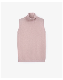 Водолазка без рукавов из тонкой пряжи с добавлением люрекса розовая Glvr