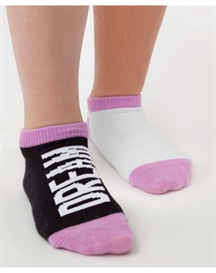 Комплект укороченных носков белого и черного цвета с принтом, 2 пары Button blue