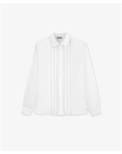 Блузка из вискозы с декором белая для девочки Gulliver