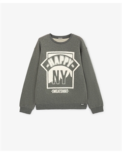 Свитшот мужской оверсайз с вышивкой серый Gulliver