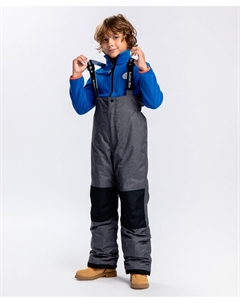 Брюки утепленные с подтяжками серые Button blue