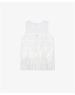 Блузка с пайетками белая для девочек Gulliver