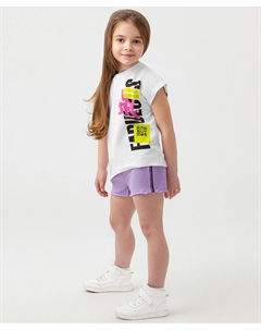 Шорты с поясом на резинке светло-фиолетовые Button blue