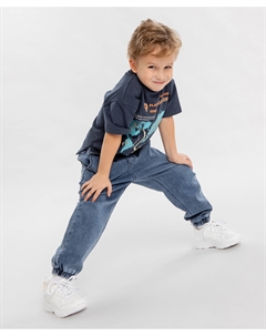 Джоггеры джинсовые синие для мальчика Button blue