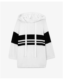 Толстовка вязаная с капюшоном белая Glvr