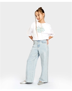 Джинсы палаццо для девочки голубые Button blue