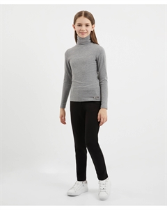 Брюки прилегающего силуэта из джерси чёрные для девочки Gulliver