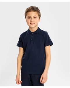 Футболка-поло с отложным воротником синяя Button blue