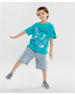 Шорты джинсовые с резинкой на талии синие для мальчика Button blue