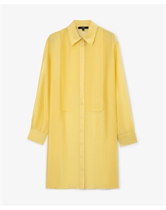 Туника прямой свободной формы из полупрозрачного текстиля желтая Glvr