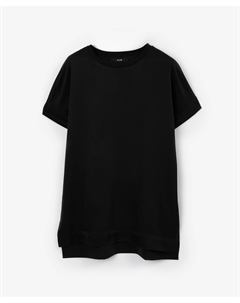 Блузка прямой свободной формы со спущенным плечом черная Glvr