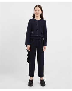 Брюки зауженные с рюшами синие для девочки Gulliver