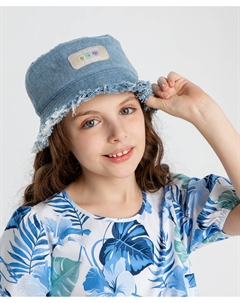 Панама джинсовая голубая детская Button blue