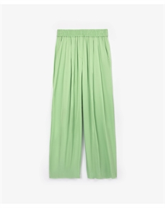 Брюки силуэта палаццо салатовые Glvr
