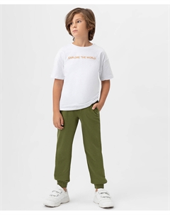 Брюки-джоггеры трикотажные цвета хаки Button blue