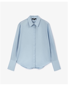 Блузка полуприлегающего силуэта с широкими манжетами голубая Glvr