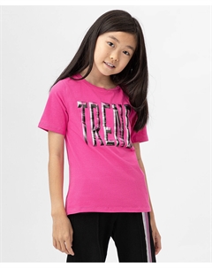 Футболка праздничная хлопковая с ярким принтом розовая Button blue