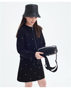 Жакет с люверсами чёрный для девочки Gulliver