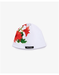 Шапка с ярким цветочным рисунком белая для девочки Gulliver