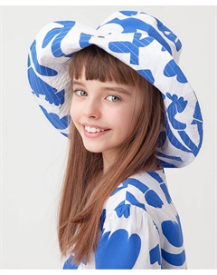 Панама белая с принтом Button blue