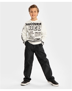 Брюки утепленные демисезонные со светоотражающими элементами черные детские Button blue