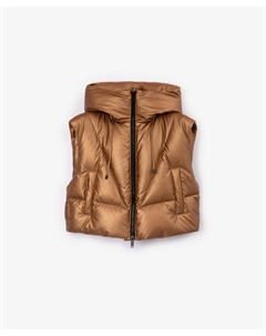 Жилет из экокожи золотистого цвета Glvr