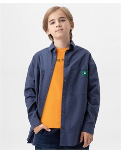 Рубашка фланелевая с длинным рукавом и карманами на груди Button blue