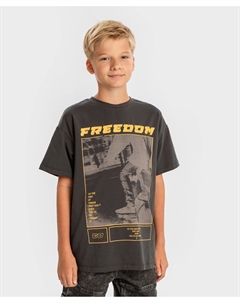 Футболка с коротким рукавом и принтом серая для мальчика Button blue