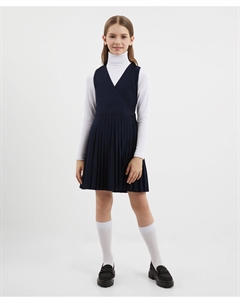 Сарафан текстильный с запахом синий для девочки Gulliver