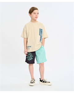 Гидрошорты для мальчика мультицвет с поясом на резинке и принтом Button blue