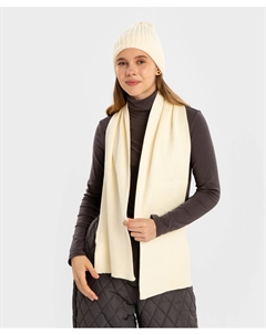 Шарф вязаный молочный детский Button blue