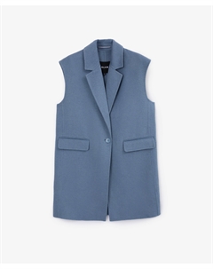 Жилет прямой свободной формы без подкладки голубой Glvr