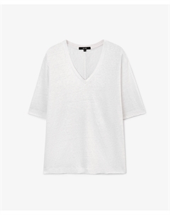 Футболка прямой свободной формы со спущенным плечом белая Glvr