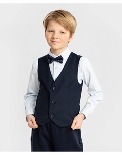 Жилет полуприталенный синий Button blue