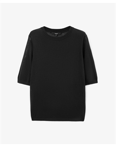 Джемпер вязаный с коротким рукавом черный Glvr