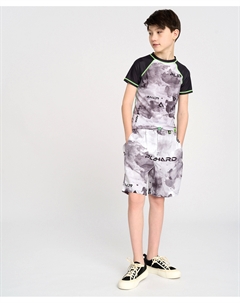 Гидрошорты для мальчика мультицвет с поясом на резинке и принтом Button blue