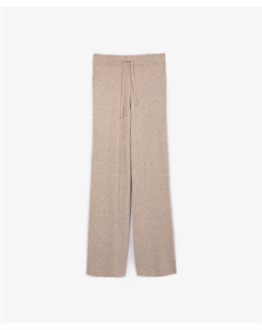 Брюки вязаные прямой свободной формы бежевые Glvr