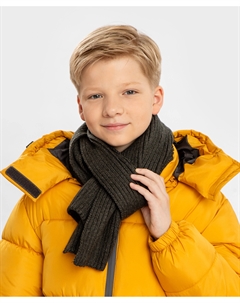 Шарф вязаный серый детский Button blue