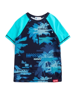 Футболка плавательная с принтом для мальчика Button blue