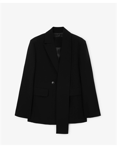 Двубортный пиджак с асимметричными лацканами черный Glvr