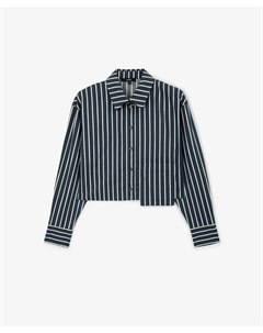 Блузка укороченная в полоску синяя Glvr