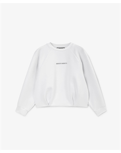 Белый свитшот для девочки с принтом трикотажный Roberto moretti