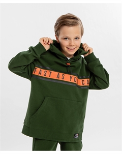 Худи с капюшоном с принтом зелёное для мальчика Button blue