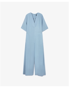Комбинезон с V-образной горловиной голубой Glvr