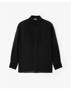 Блузка свободная из тенселя чёрная для девочки Gulliver