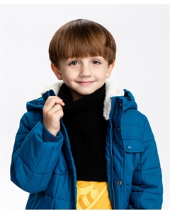 Снуд вязаный с высоким горлом для мальчика черный Button blue